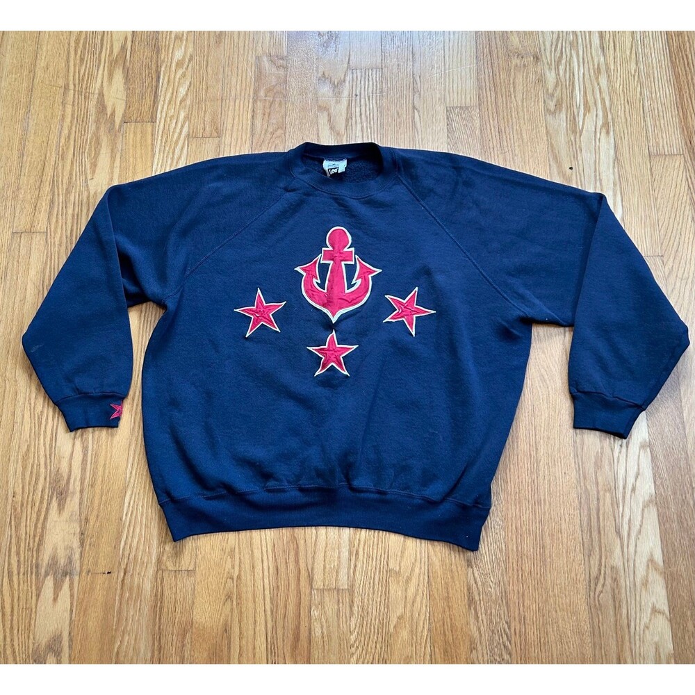 Vintage Lee Anchor Sweatshirt USA Blue 2x